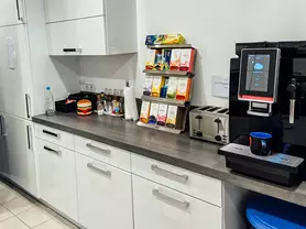 Coffee kitchen with coffee machine and tea buffet